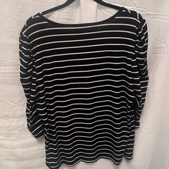 Worthington- Size 2x - Black and White Striped Top - Picture 3 of 3